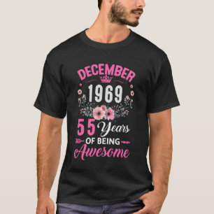 T-shirt Depuis 1969 55 Ans 55 Décembre Anniversaire Wom