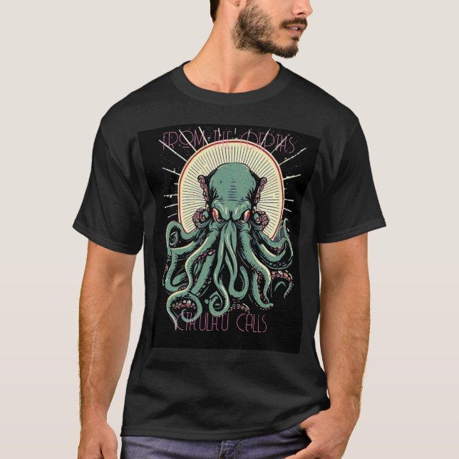 T-SHIRT 'DEPUIS LES PROFONDEURS - APPELS DE CTHULHU' (Devant)