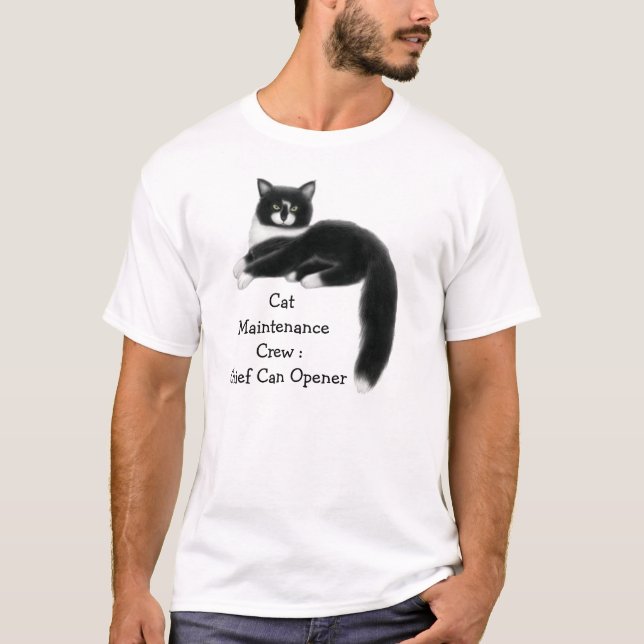 T-shirt d'équipage d'entretien de chat (Devant)