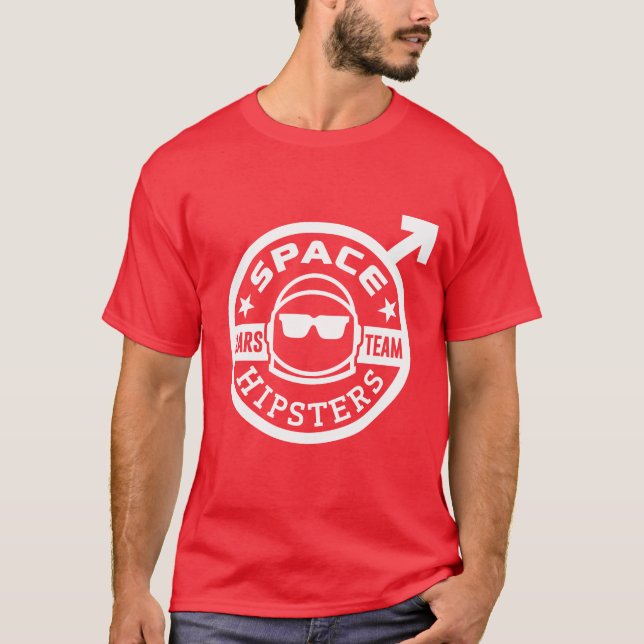 T-shirt d'équipe de Hipsters® Mars de l'espace (Devant)