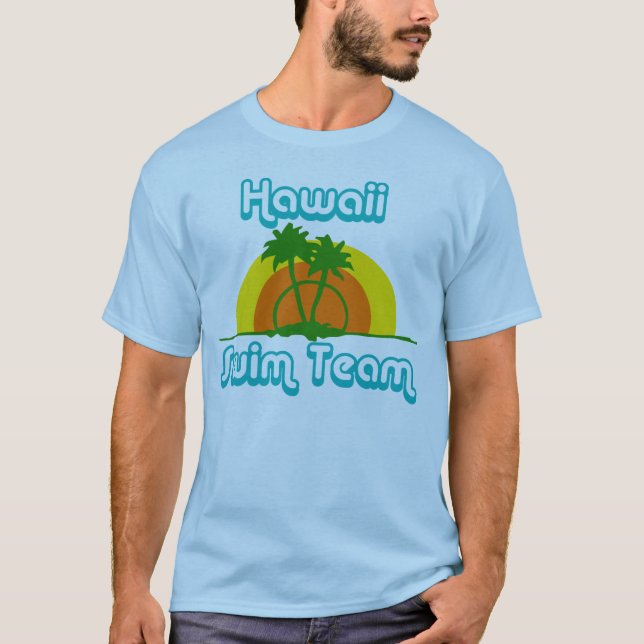 T-shirt d'équipe de natation d'Hawaï rétro, (Devant)