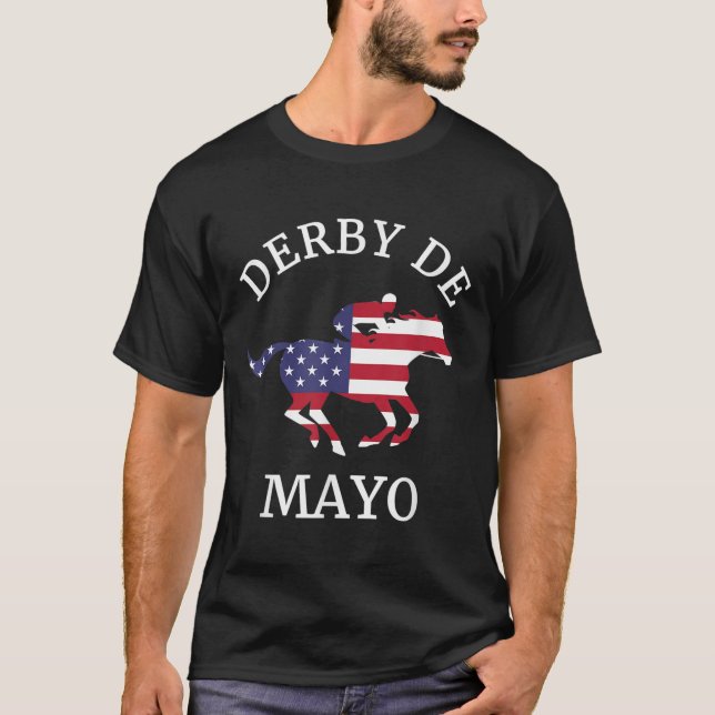 T-shirt Derby De Mayo, Amusant, Cinco De Mayo, Course À Ch (Devant)