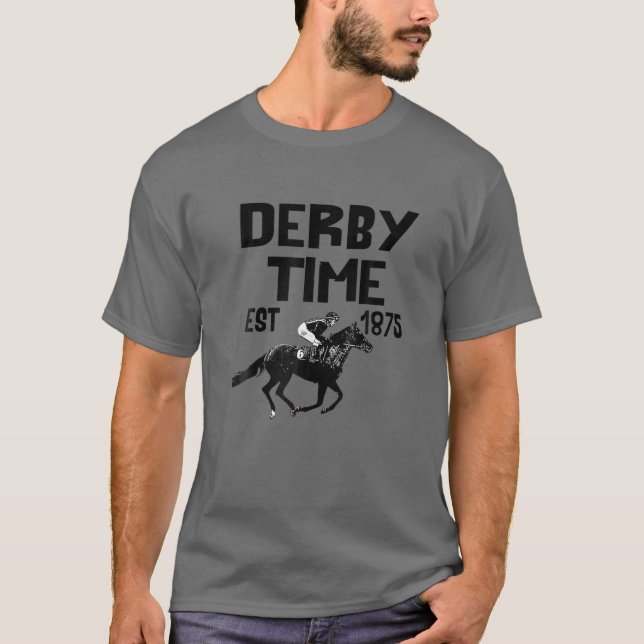 T-shirt Derby Time Est 1875 En Détresse Auteur De Course D (Devant)