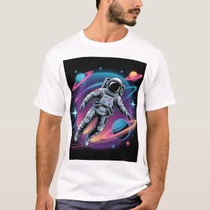 T-shirt Dérive cosmique - Astronaut en Neon Galaxy