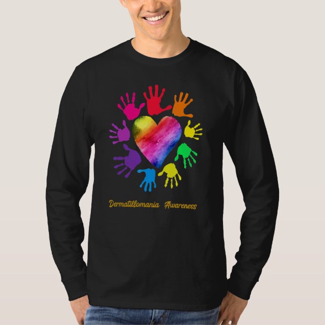 T-shirt Dermatillomanie des mains de sensibilisation Derma (Devant)