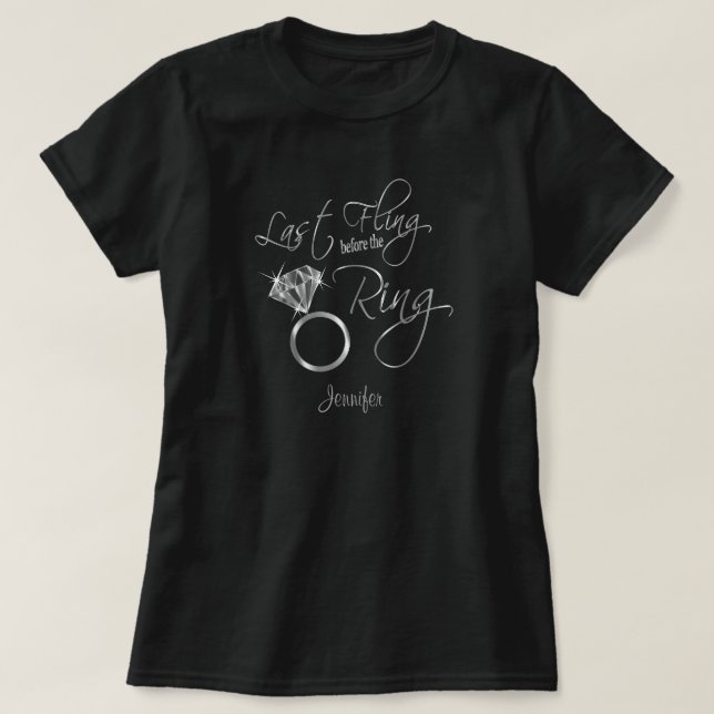 T-shirt Dernier Flirt avant la Bague - Argent (Design devant)
