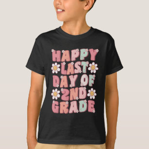 T-shirt Dernier Jour De 2e Année Cute Groovy Deuxième Anné