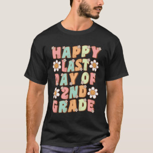 T-shirt Dernier jour de 2e année Mignon Groovy Deuxième an