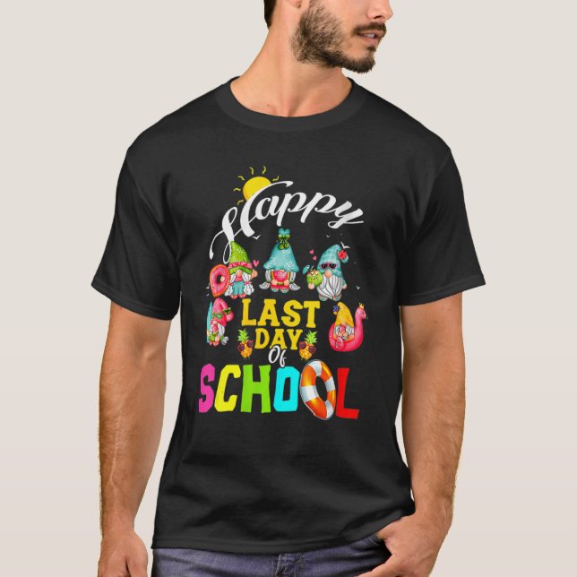 T-shirt Dernier Jour De Gnomes D'École Enseignant Été G (Devant)