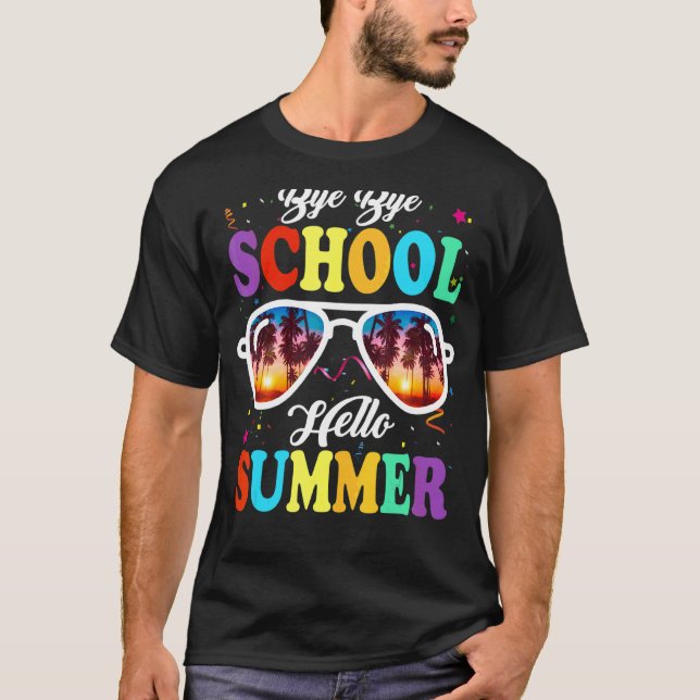 T-shirt Dernier Jour De L'École Bye École Bonjour Piscine (Devant)