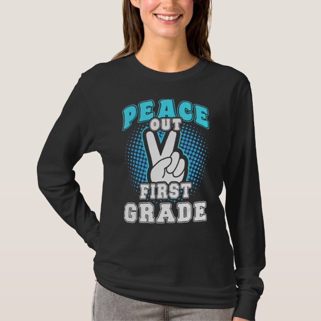 T-shirt Dernier Jour De L'École Paix Sortir Enseignant De  (Devant)