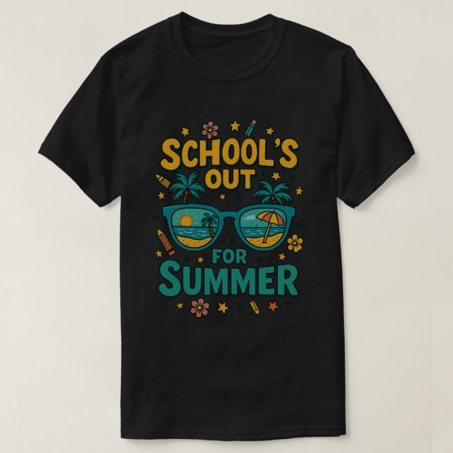 T-shirt Dernier Jour D'École. Établissements scolaires en  (Design devant)