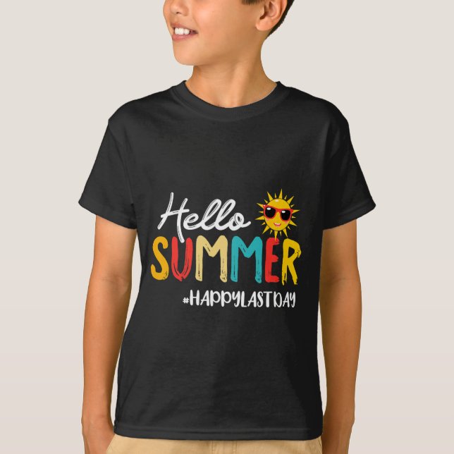 T-shirt Dernier jour d'école heureux d'été Enseignant Élèv (Devant)