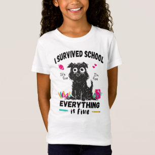 T-Shirt Dernier jour d'école, j'ai survécu à l'école
