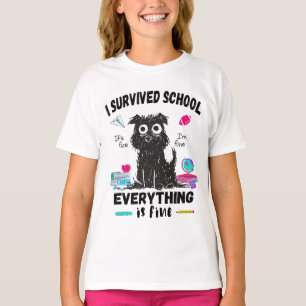 T-shirt Dernier jour d'école, j'ai survécu à l'école