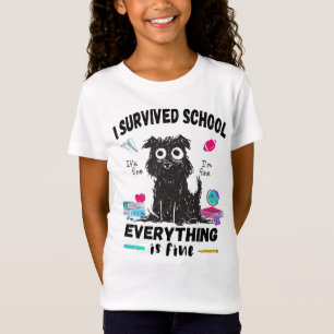 T-Shirt Dernier jour d'école, j'ai survécu à l'école