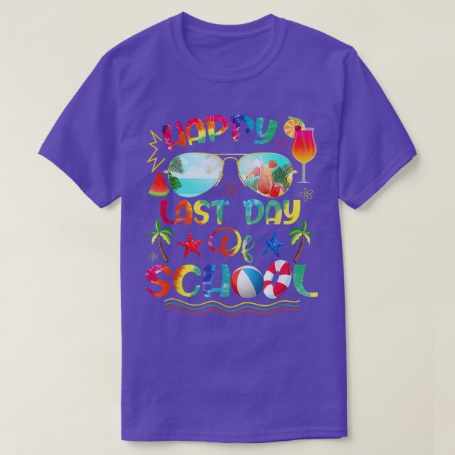 T-shirt Dernier Jour D'École Pour Professeur Hors Service  (Design devant)