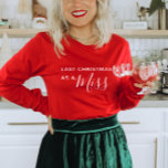 T-shirt Dernier Noël comme une Miss Chemise de Police de S<br><div class="desc">Le Dernier Noël comme une Miss Red Script Font Tee. Cette chemise est parfaite pour votre séance photo fiançailles,  vos photos de fête de fiançailles ou pour toutes les photos de vacances © Gorjo Designs. Fait pour vous via la plateforme Zazzle.</div>