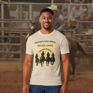 T-shirt Dernier Rodeo Cowboys Sunset Groom Nom Bachelor