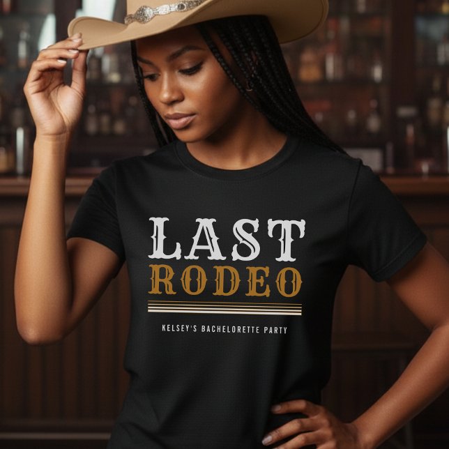 T-shirt Dernier Rodéo Demoiselle d'Honneur Enterrement de  (Last Rodeo Bachelorette Bachelor Party Brown T-Shirt
)