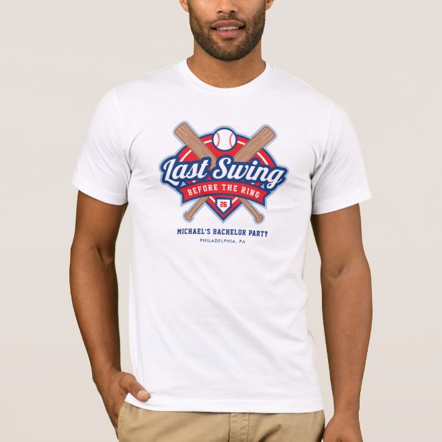 T-shirt Dernier Swing Avant la Fête de Bachelor de Basebal (Devant)