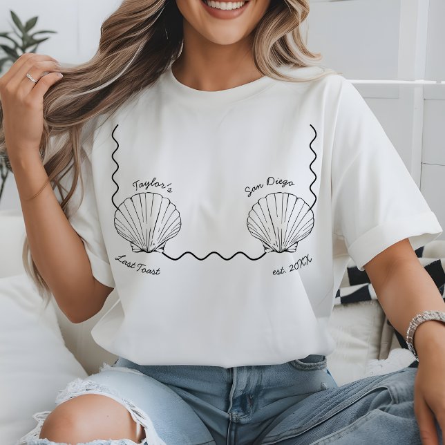 T-shirt Dernier Toast sur la Côte de Bachelorette de Plage (Créateur téléchargé)