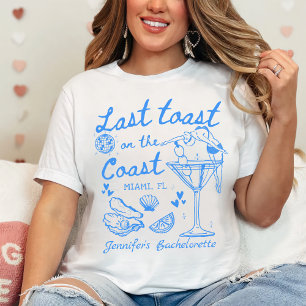 T-shirt Dernier Toast Sur La Côte Plage Bachelorette Bleue