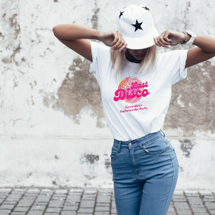 T-shirt Dernière Disco Rose Rétro 70's Enterrement de Vie