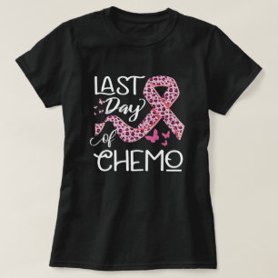 T-shirt Dernière Journée De Chemo - Ruban Léopard Rose