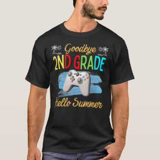T-shirt Dernière journée de l'école Adieu 2e année Bonjour