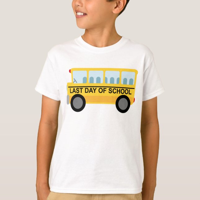 T-shirt Dernière journée de l'école Bus cadeau (Devant)