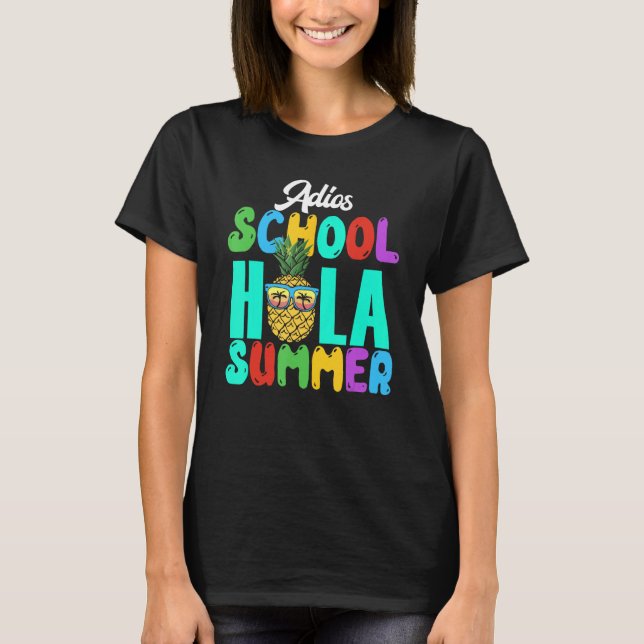 T-shirt Dernière journée de l'école enseignant Adios école (Devant)