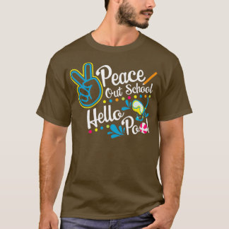 T-shirt Dernière journée de l'école Peace Out School Hello