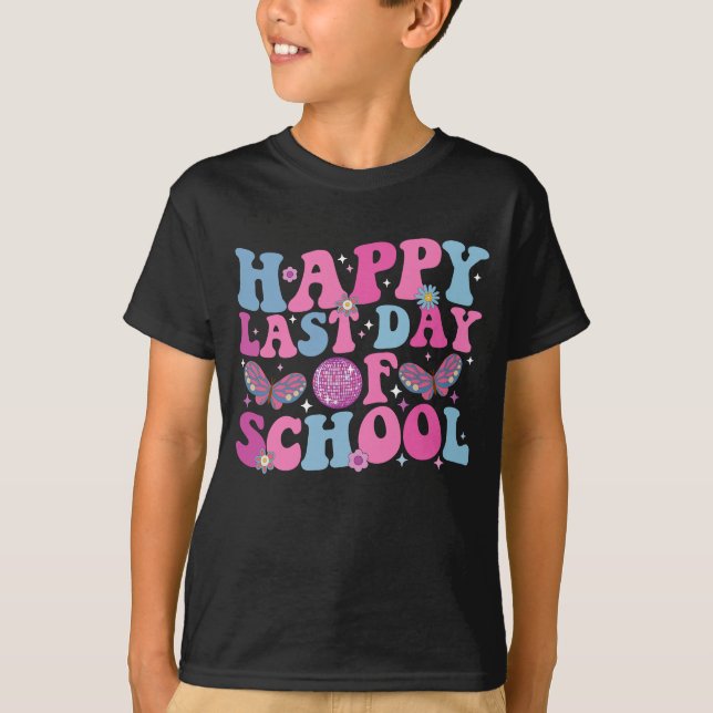 T-shirt Dernière journée d'école disco rétro funky (Devant)