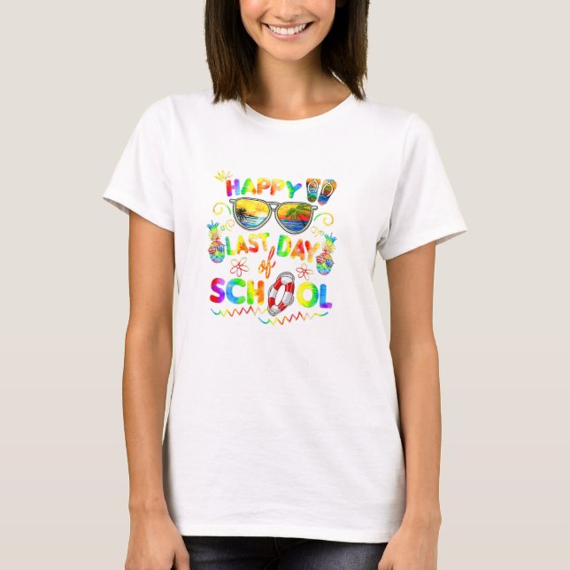 T-shirt Dernière journée d'école pour enseignant (Devant)
