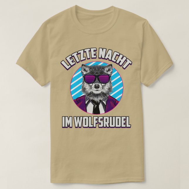 T-shirt Dernière nuit dans la meute de loups lunettes de s (Design devant)