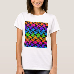 T-shirt Dernières couleurs d'arc-en-ciel à damiers design