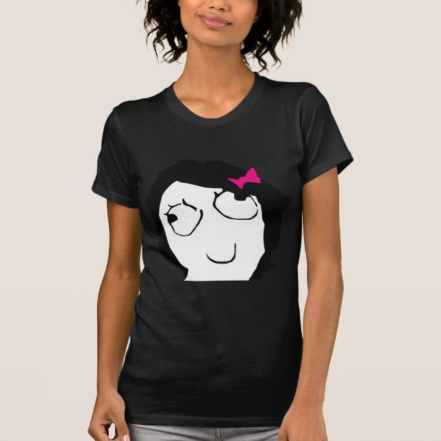 T-shirt Derpina - cheveux noirs, ruban rose (Devant)