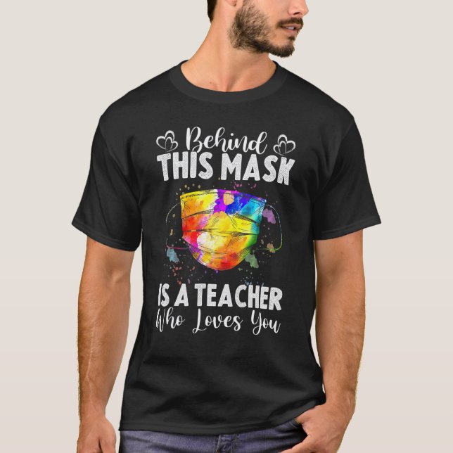 T-shirt Derrière ce masque se cache un professeur qui vous (Devant)