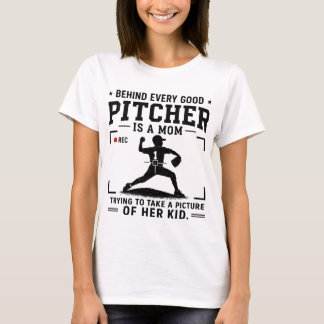 T-shirt Derrière chaque bon lanceur, il y a une maman