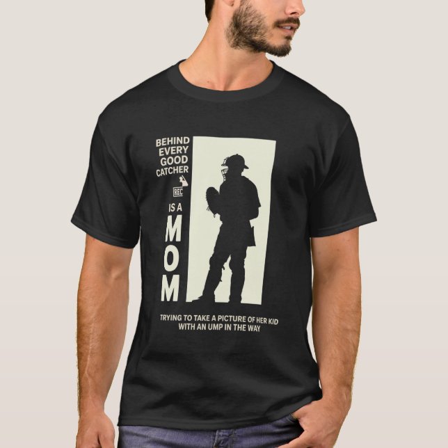 T-shirt Derrière chaque bon receveur se cache une maman qu (Devant)