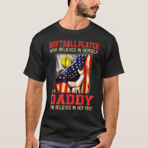 T-shirt Derrière Chaque Grand Joueur De Softball Qui Croit