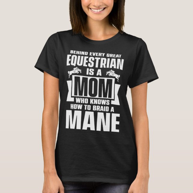 T-shirt Derrière Chaque Grande Maman Équestre Sait Comment (Devant)