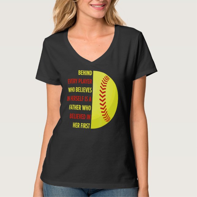 T-shirt Derrière Chaque Joueur Est Un Père Softball Papa D (Devant)
