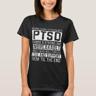 T-shirt derrière chaque vétéran avec le ptsd tient
