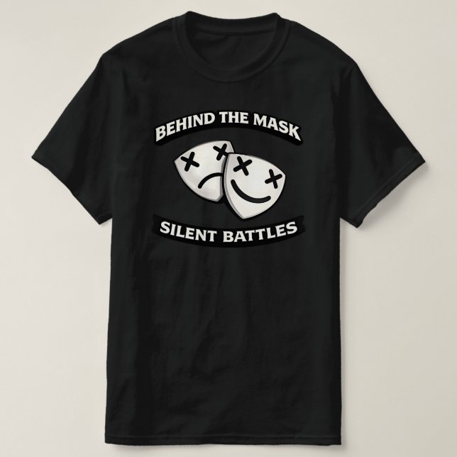 T-shirt Derrière le Masque Batailles Silencieuses Graphiqu (Design devant)