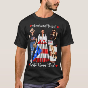 T-shirt Des Américaines Ont Élevé Porto Rico Blood Puerto