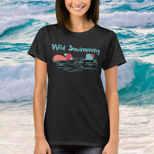 T-shirt Des amis minimalistes de natation sauvage en Casqu