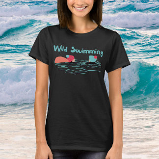 T-shirt Des amis minimalistes de natation sauvage en Casqu