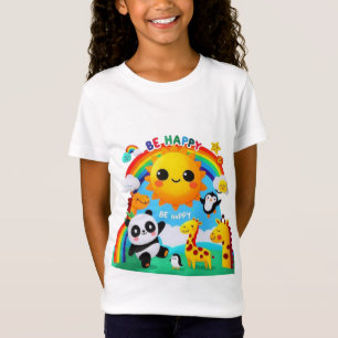 T-Shirt Des animaux heureux sous l'arc-en-ciel